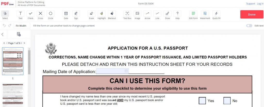 Fillable DS-5504 Form